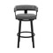 Armen Living Cohen 30" Bar Height Swivel Bar Stool in Black Finish and Gray Faux Leather 721535761975 - alternate 8